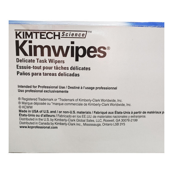 KIMTECH Science Kimwipes #34743 Delicate Task Wipes 100 Count Box 11.2" X‎ 12.3" - Picture 5 of 6